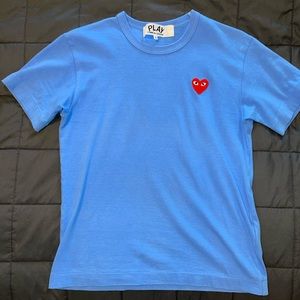 Classic logo CDG PLAY Blue T-Shirt